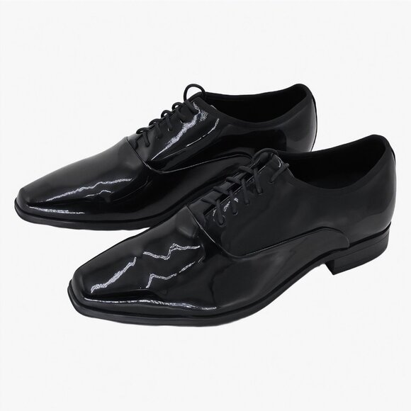Calvin Klein Mens Cardiff Round Toe Dress Shoes Black Patent US 11M EU 44 main image 6